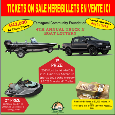 Truck & Boat Lottery - 1 Ticket