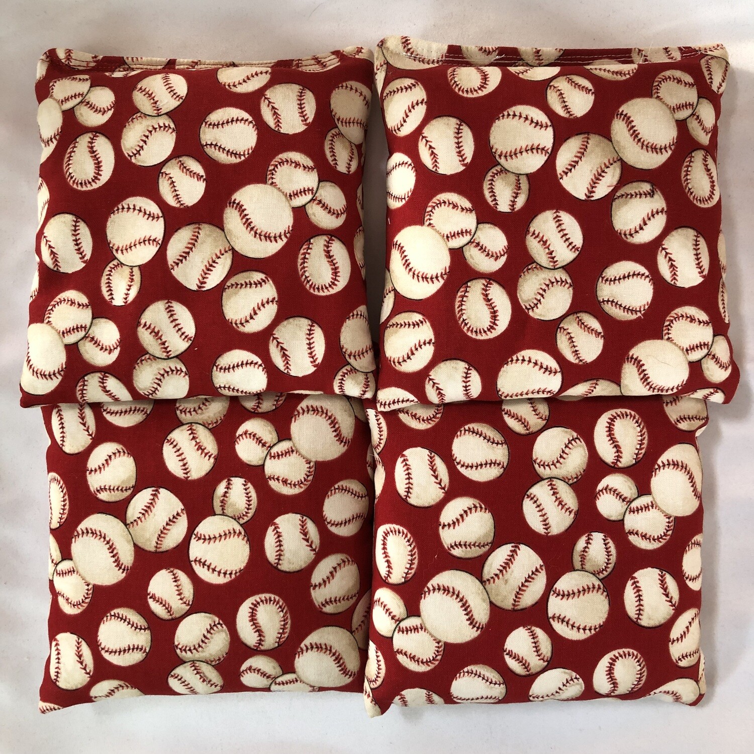 Baseballs Red set of 4 Bags