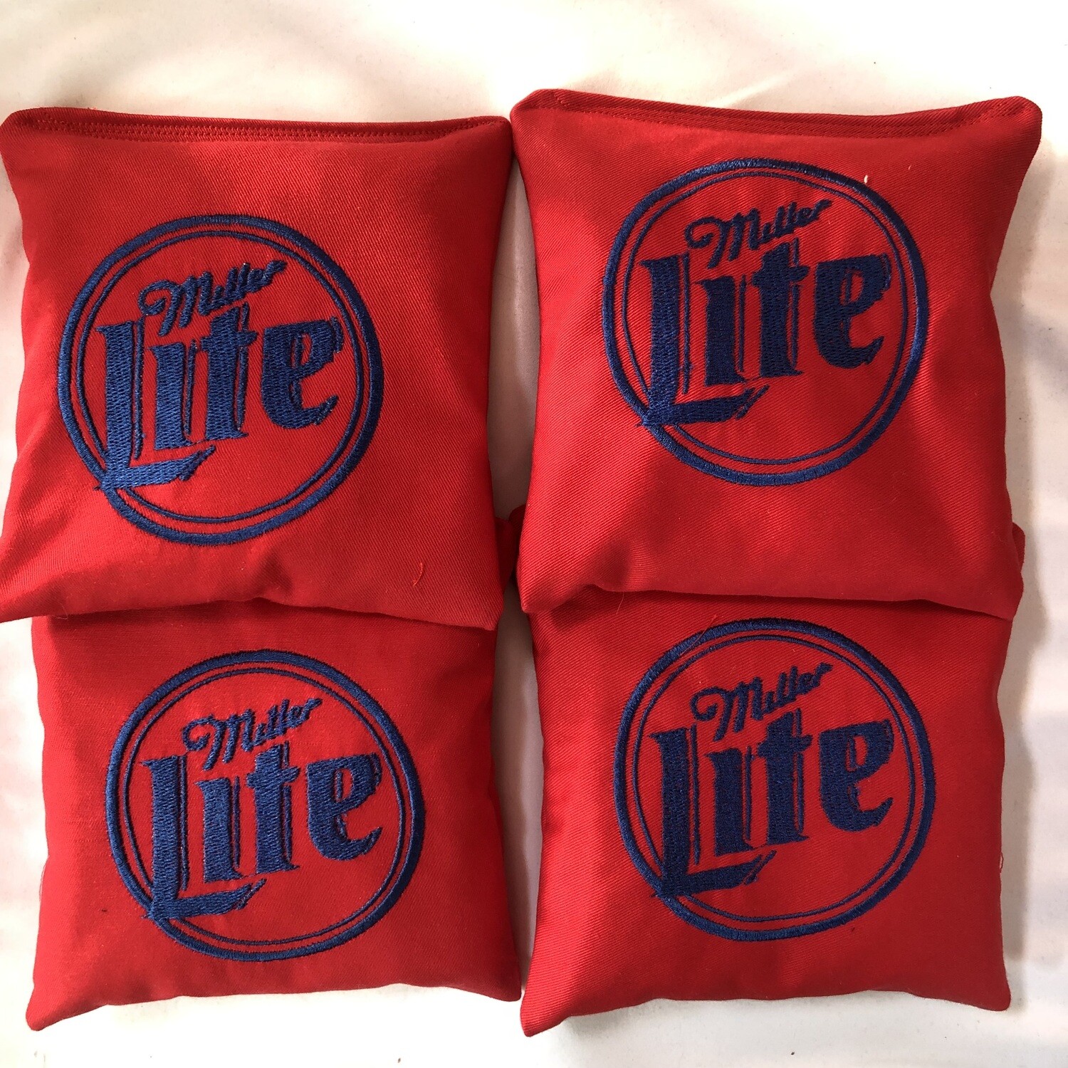 Miller Lite Embroidered set of 4 Bags