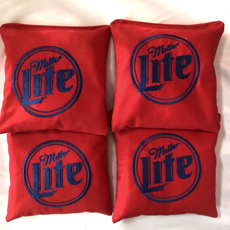 Miller Lite Embroidered set of 4 Bags