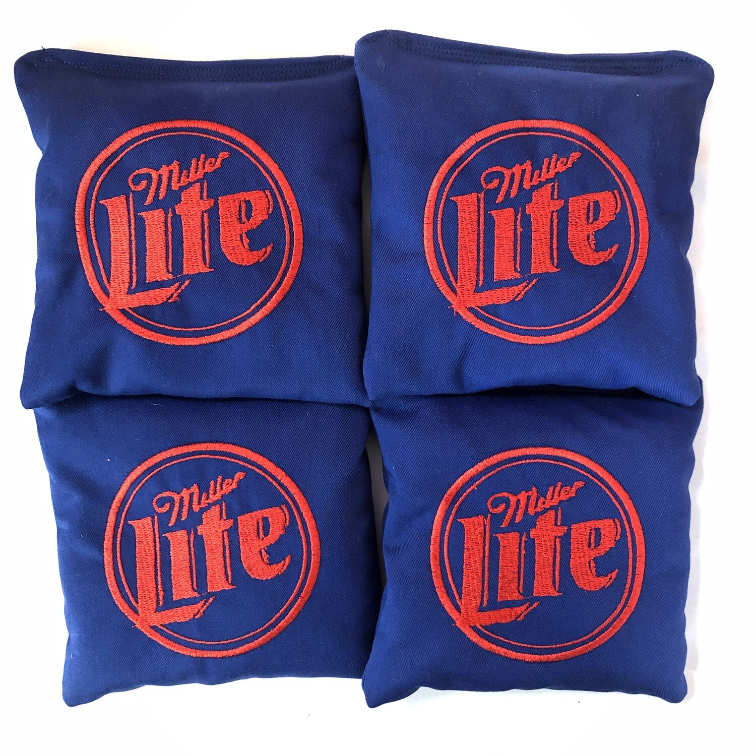 Miller Lite Embroidered set of 4 Bags