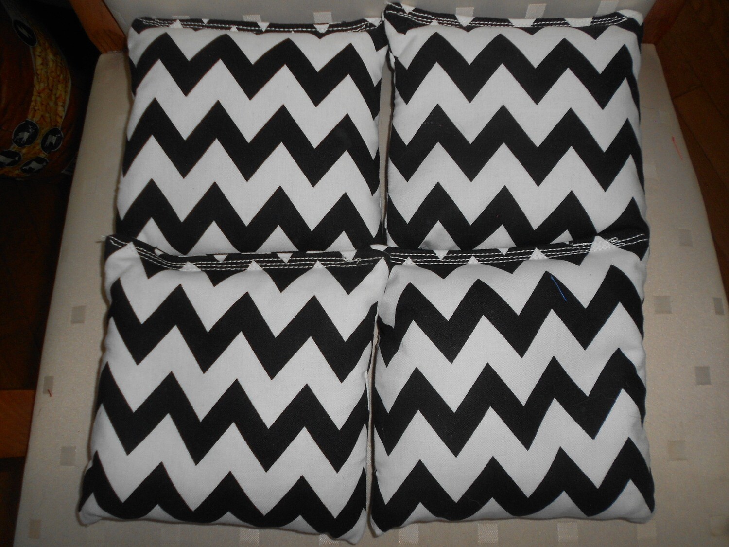 Black Chevron Set of 4 bags