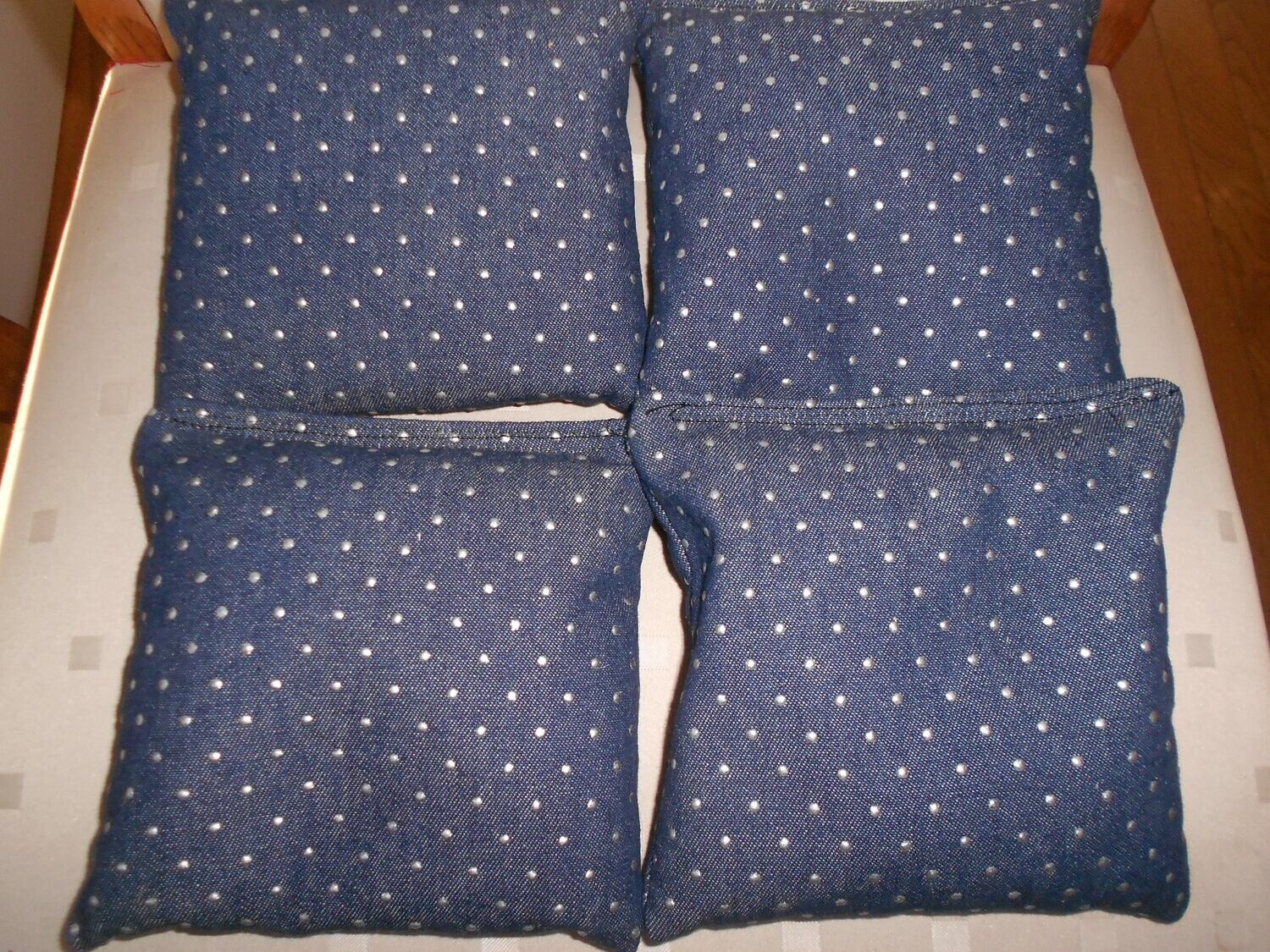 Denim with silver dots  Set of 4 bags