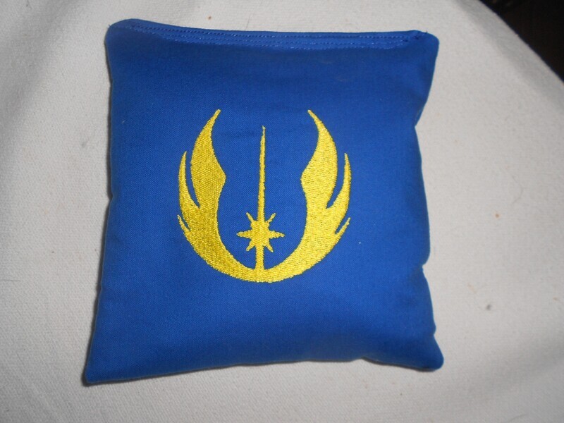 Embroidered Blue and yellow Jedi Set of 4 Bags