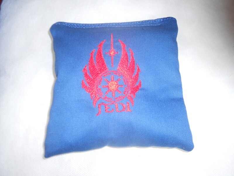 Embroidered Blue and Red Jedi Set of 4 Bags