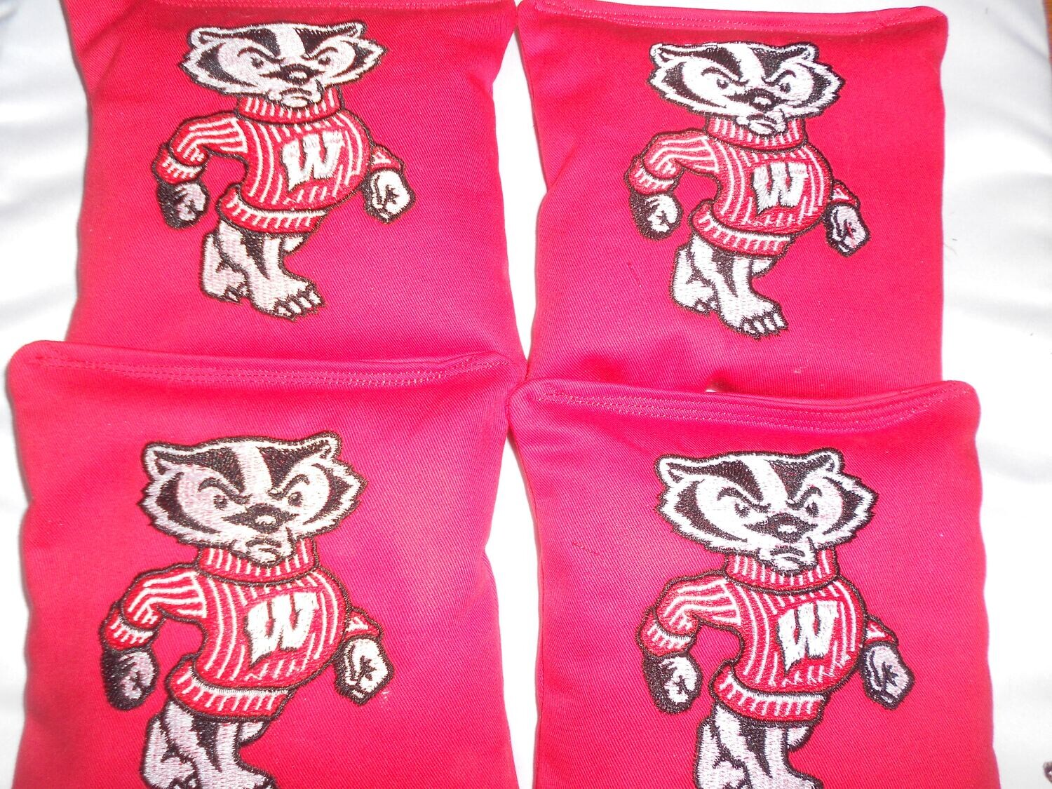 Wiconsin Bucky Embroidered Set of 4 Bags