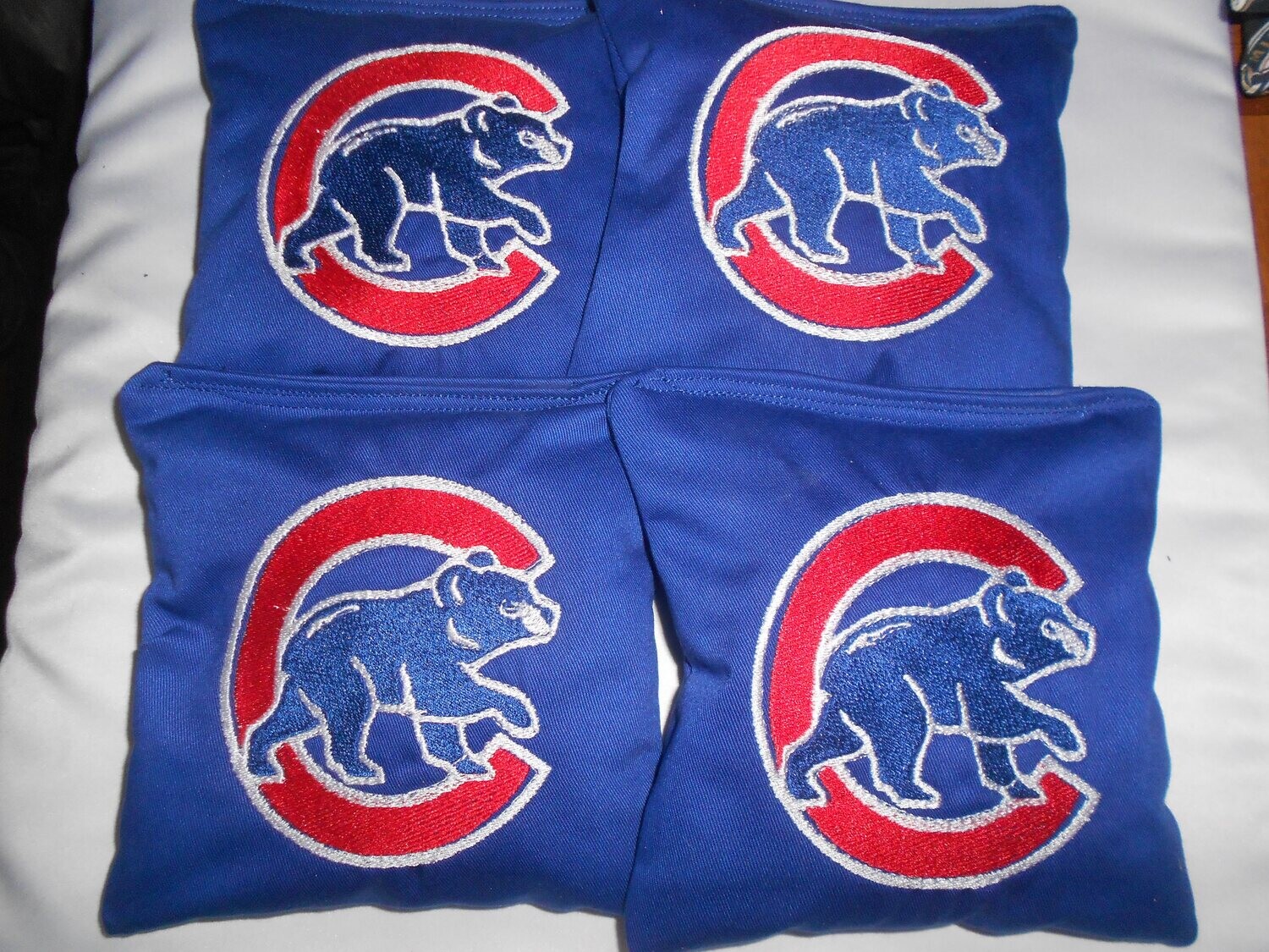 Chicago Cubs Bear Embroidered  set of 4 Bags