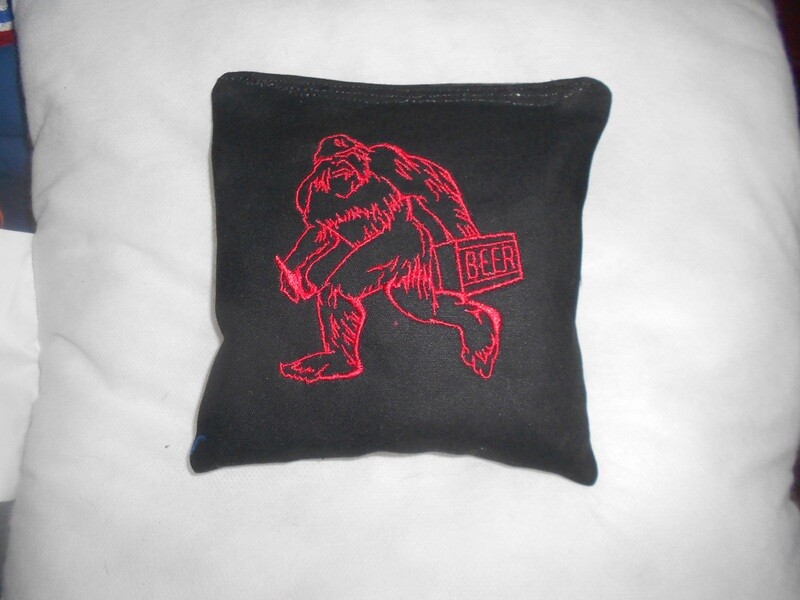 Yeti with Beer Embroidered set of 4 Bags