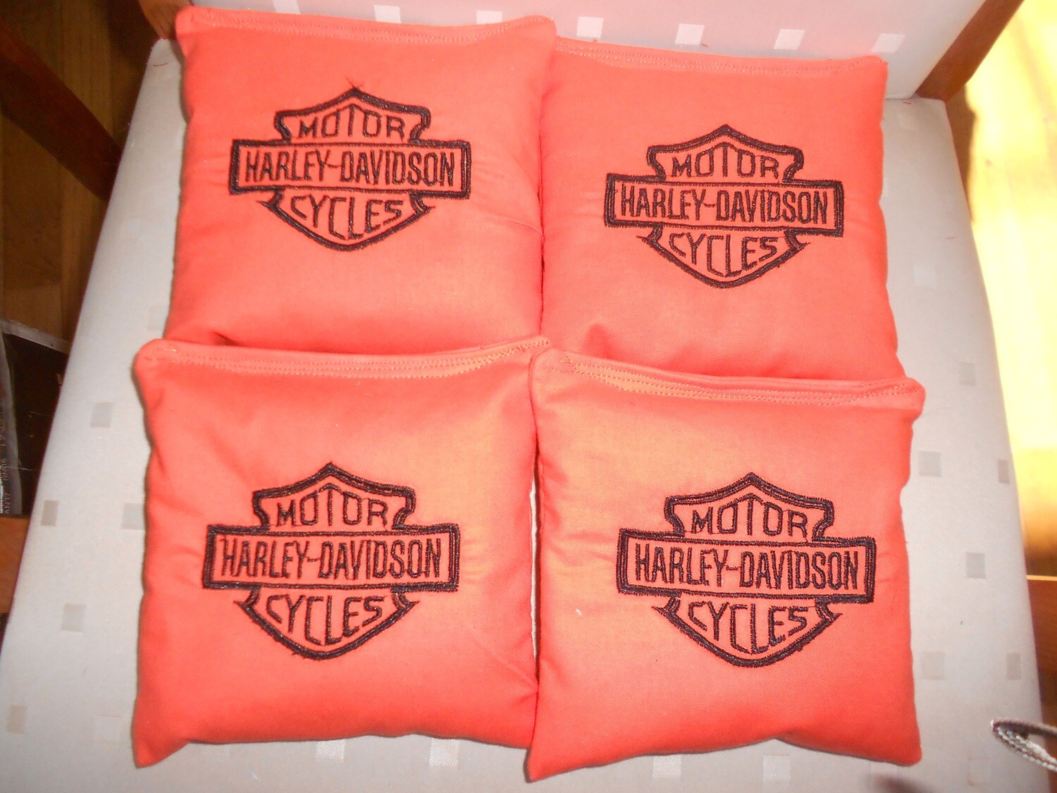 Harley Orange Embroidered Set of 4 bags