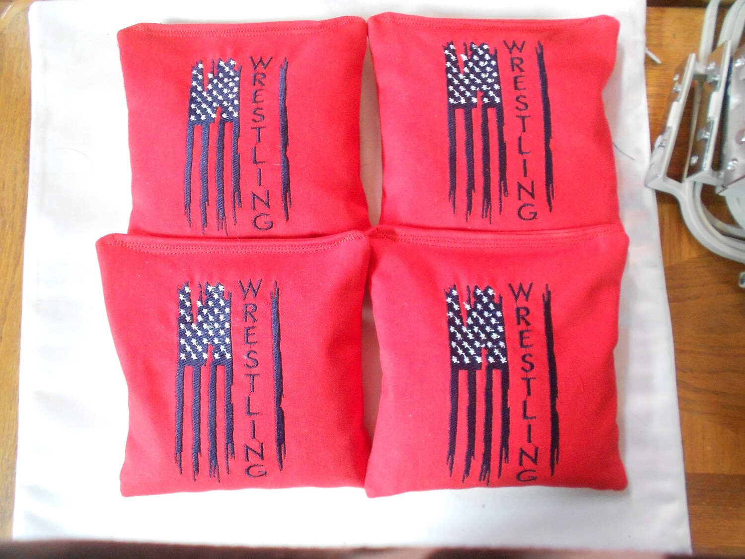 Wrestling Embroidered Set of 4 Bags