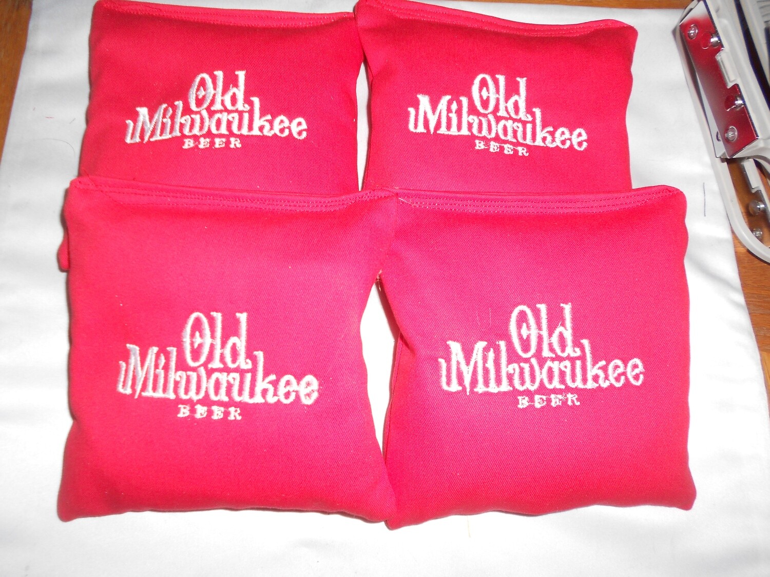 Old Milwaukee Red Embroidered set of 4 Bags