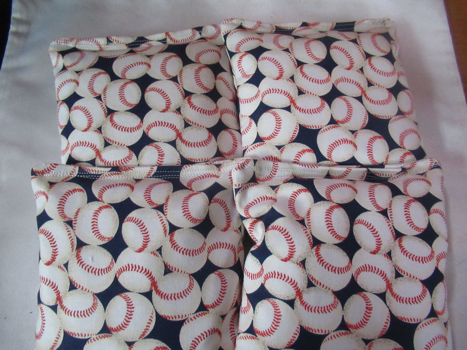 Blue Baseballs Set of 4 Corn Hole Bags