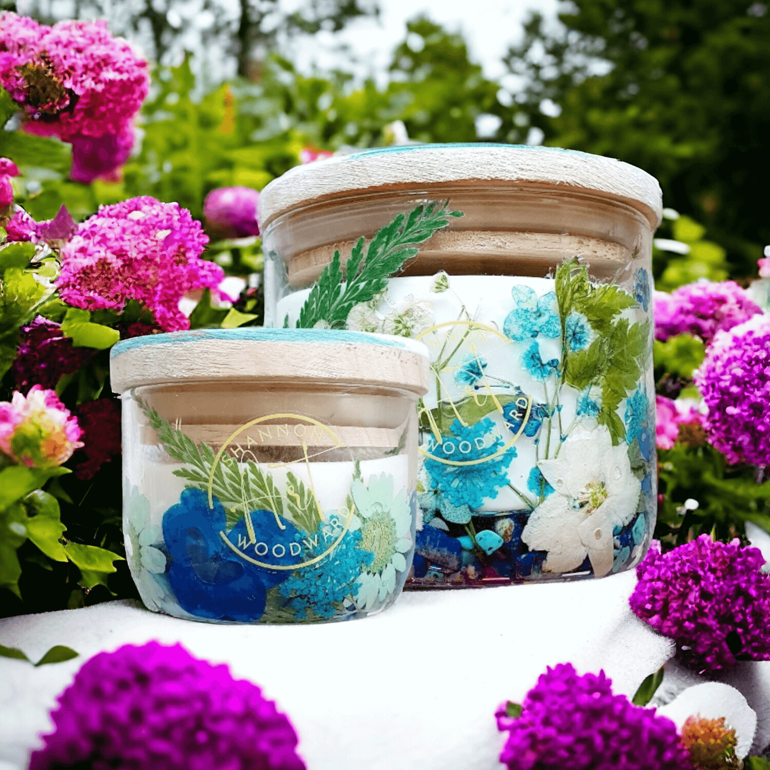 White Coloured Candles & Tea Lights / Blue Botanicals Soy Wax FRAGRANCE & ESSENTIAL OILS Gift Idea