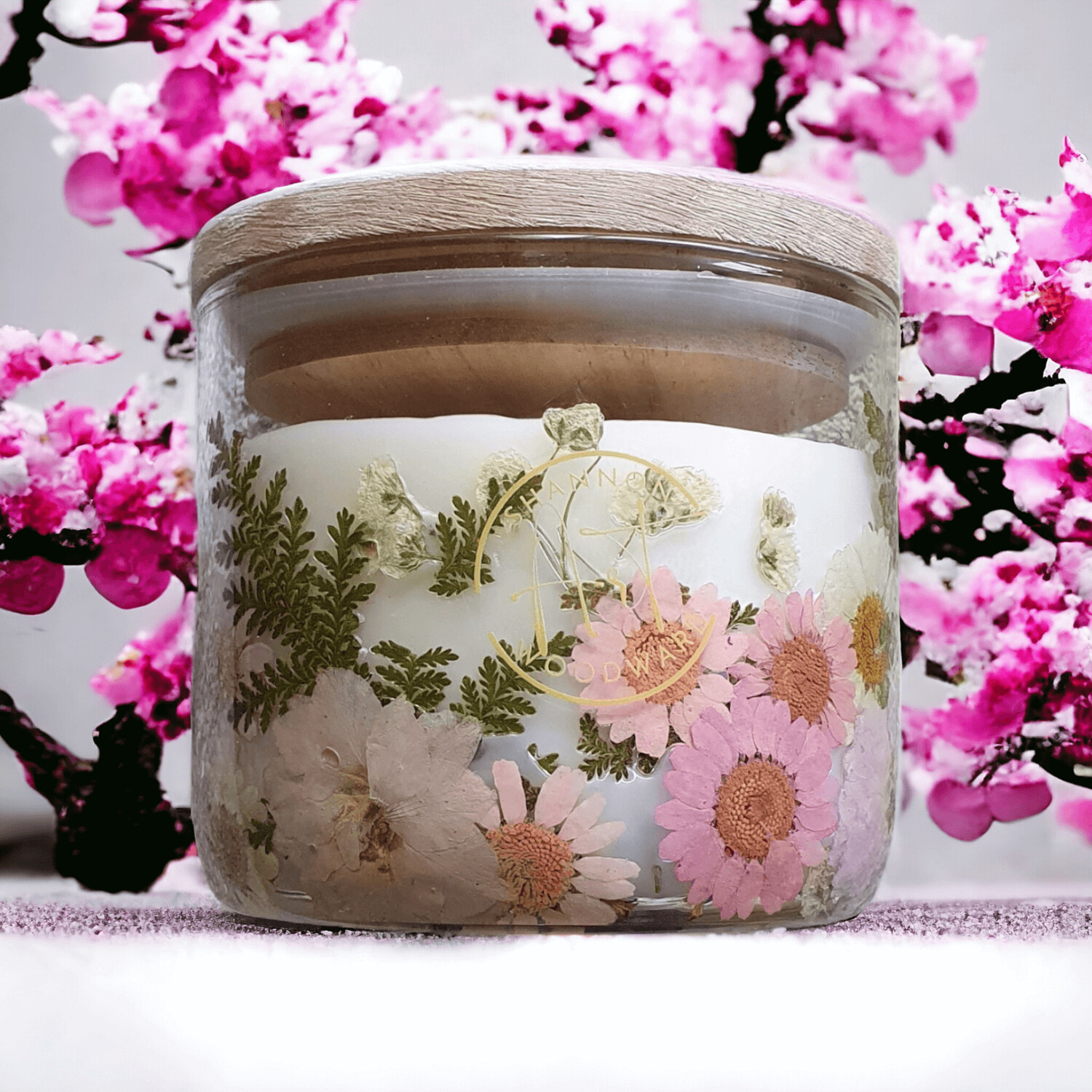 White Coloured Candles & Tea Lights / Pink Botanicals Soy Wax FRAGRANCE ESSENTIAL OILS Gift Idea