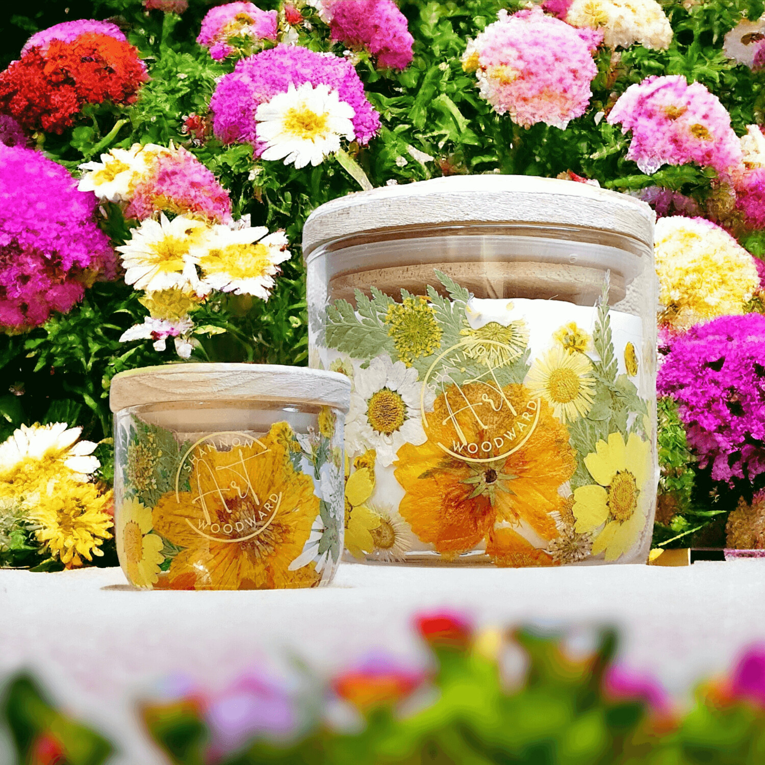 White Coloured Candles & Tea Lights / Yellow Botanicals Soy Wax FRAGRANCE & ESSENTIAL OILS Gift Idea