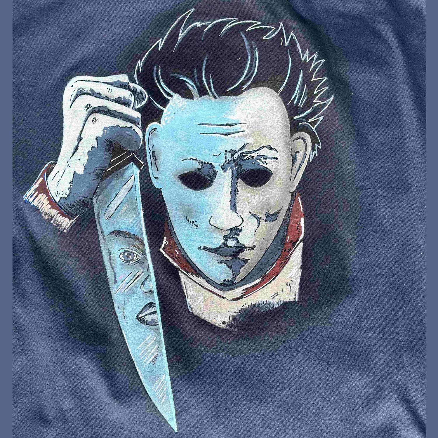 Michael Myers Halloween T Shirts Handpainted Custom Wearable Art Front Design Tee Variety of Sizes & Coloured T shirts
