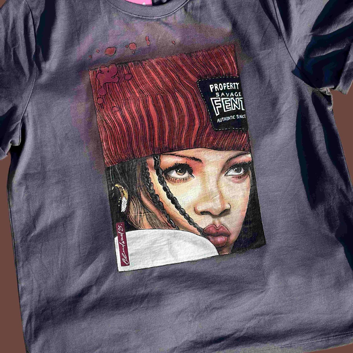 Rhianna Airbrushed Hand Painted Wearable Art T Shirts Variety Of Sizes And Coloured Tees