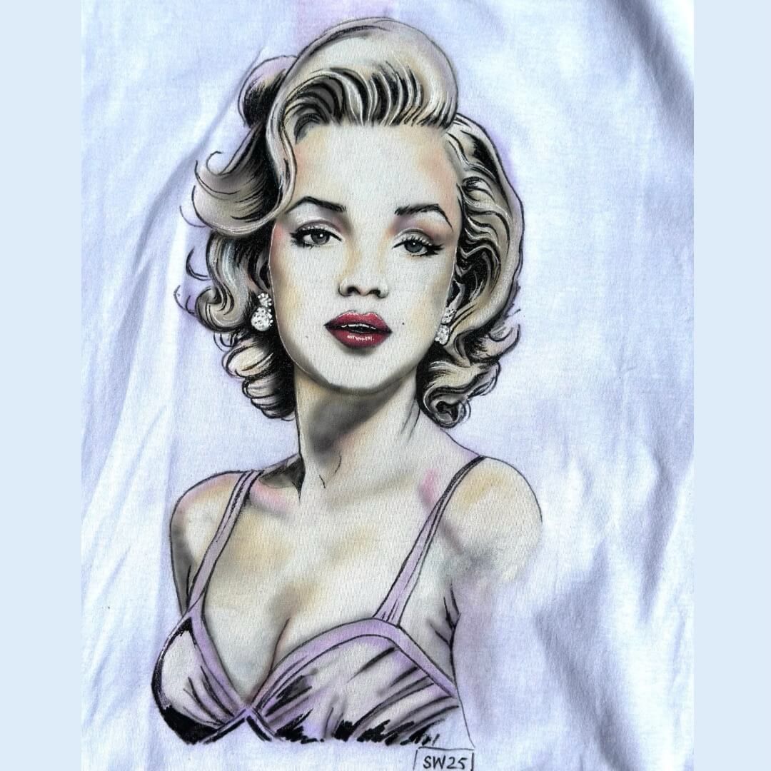 Marilyn Monroe Hand Painted Wearable Art T Shirts Variety Of Sizes And Coloured Tees