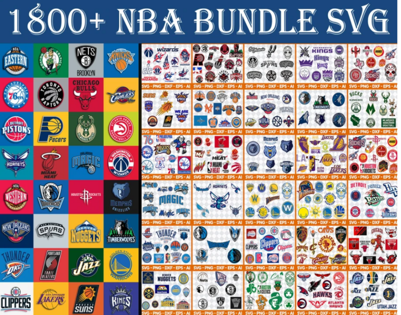 1800+ NBA Bundle Sport svg eps png dxf files