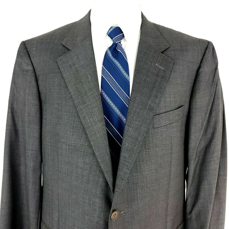 Cremieux Super Wish Super 160s Wool Silk Blazer 44R Gray Sharkskin