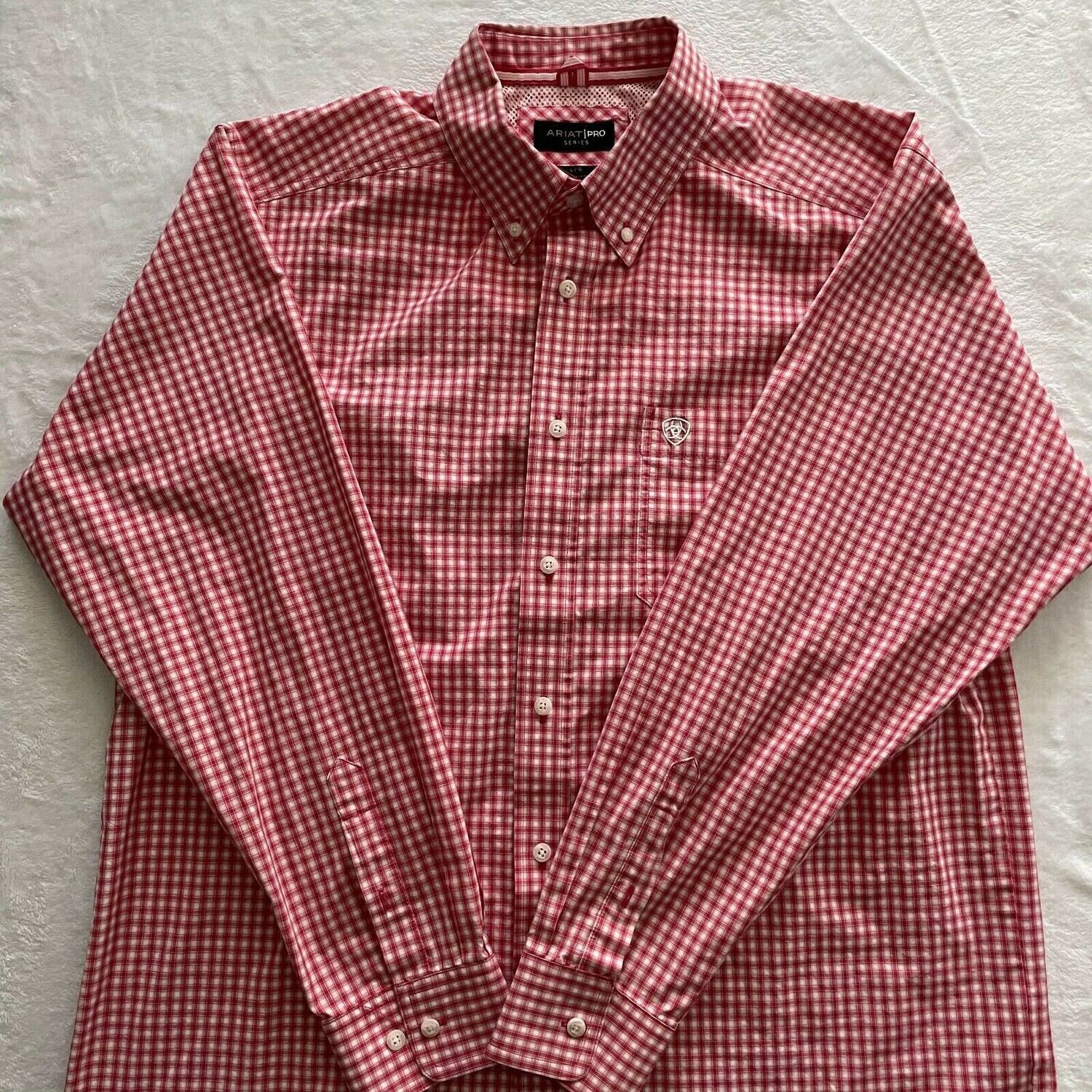 Long Sleeve Shirt Button Down Checks Red