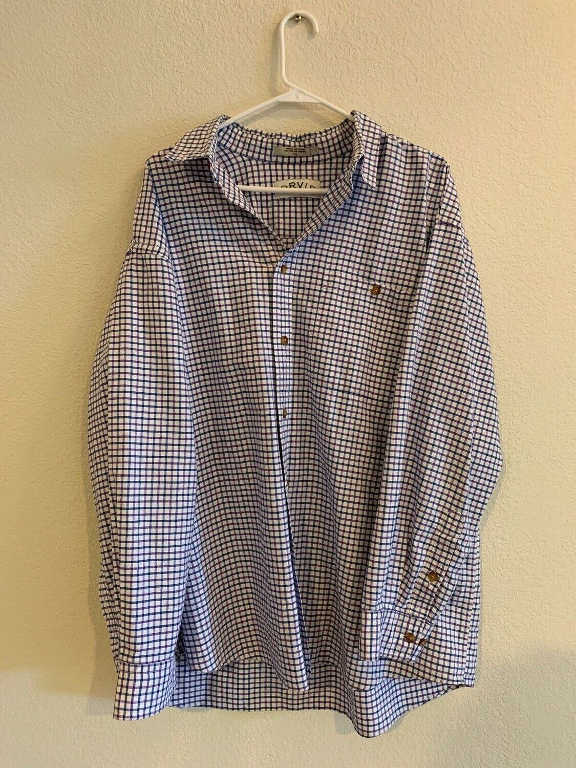 Blue/Purple Plaid Long Sleeve Button Shirt