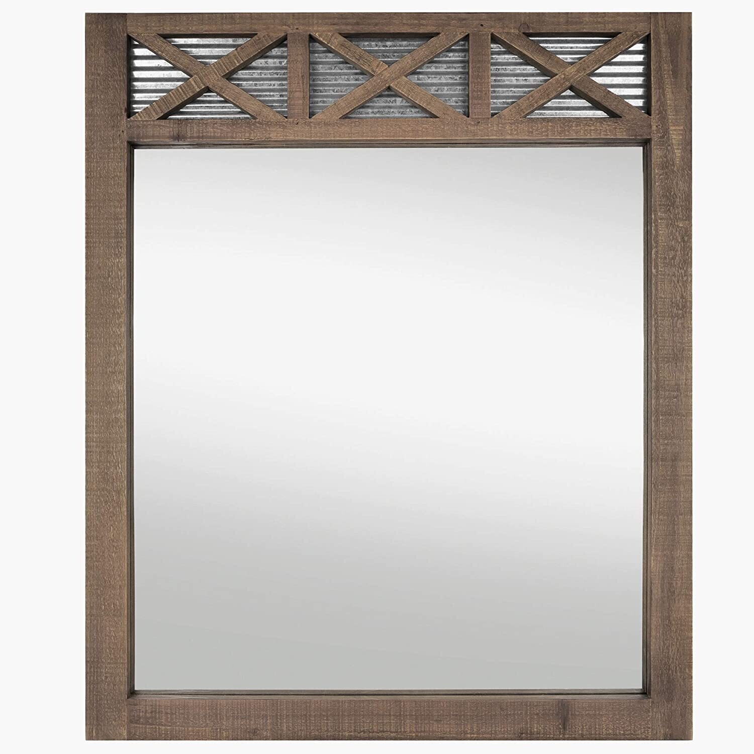 Rustic Farmhouse Vanity Mirror Barn Wood Motif