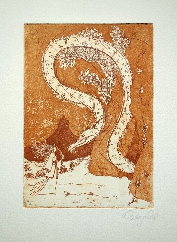 Estampe - Fée & Dragon