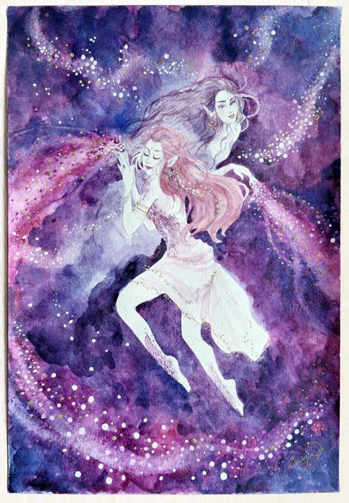 Aquarelle originale - Semeuses célestes