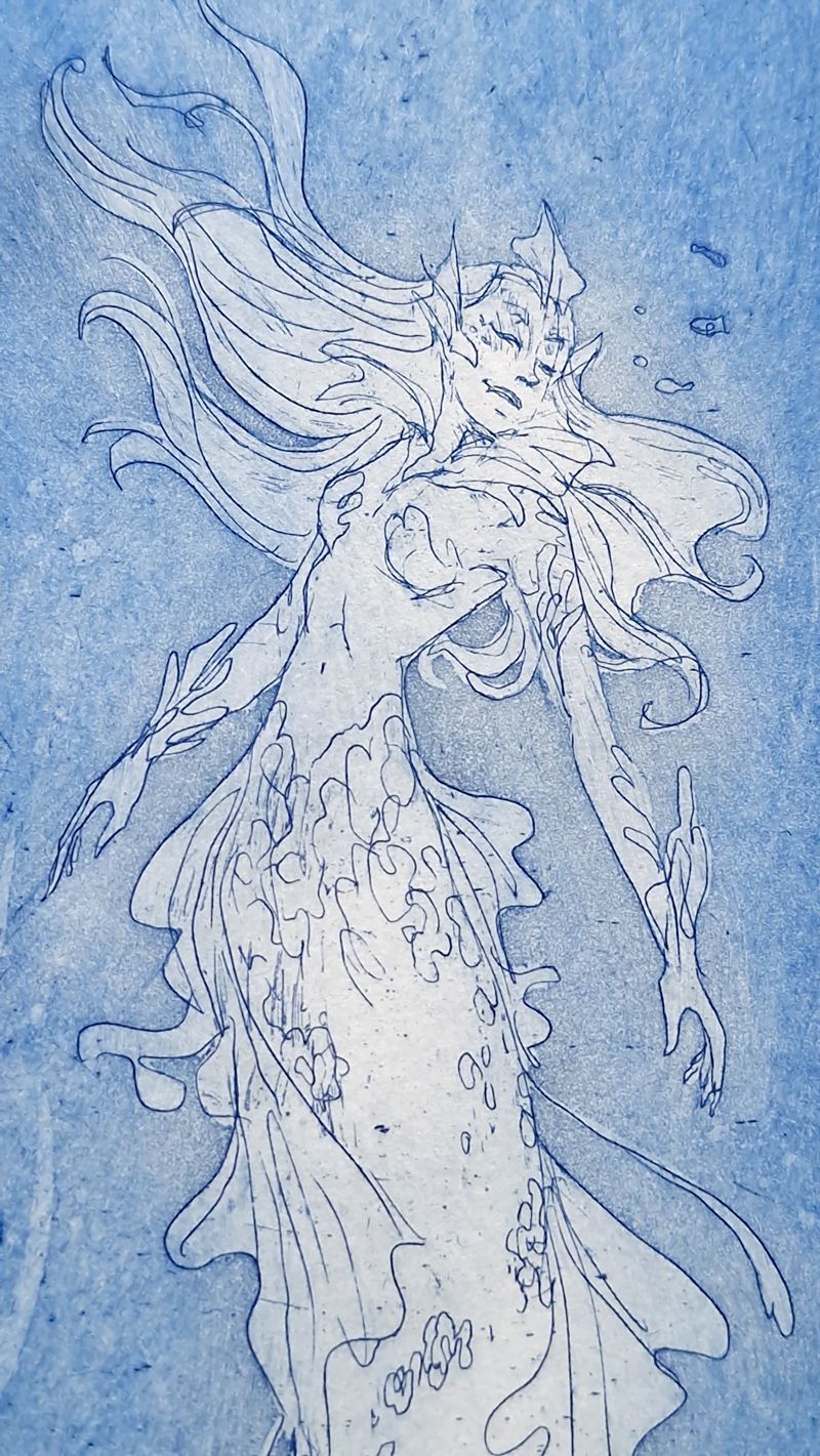 Eau-forte & aquatinte Sirène des Abysses