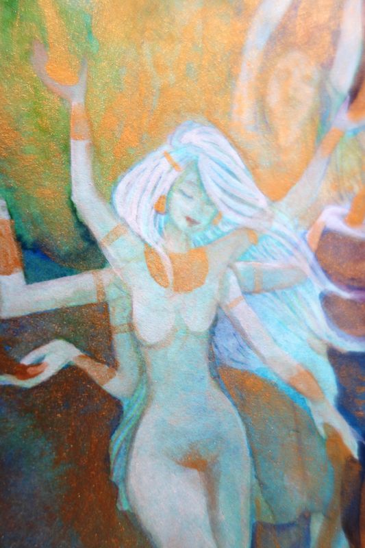 Aquarelle originale - Golden angels