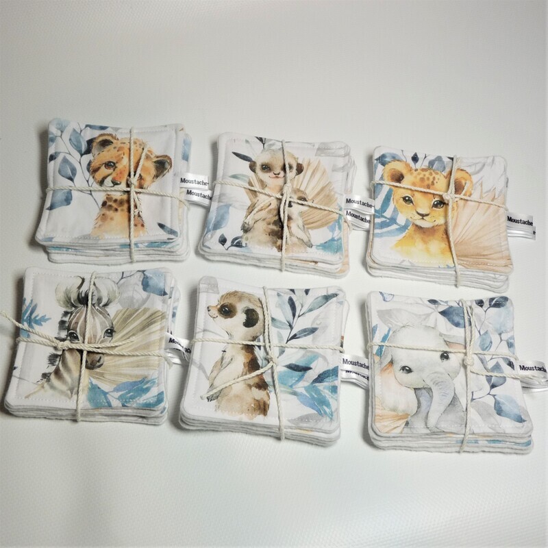 LINGETTES LAVABLES Soizic / Lot de 4 - Savane