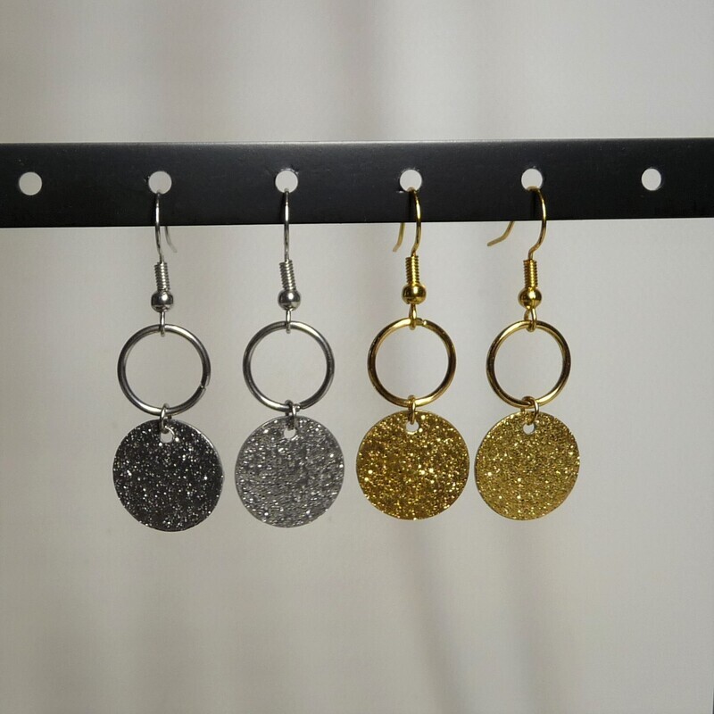 BOUCLES D'OREILLES Céline - Géométriques mini rondes Paillettes