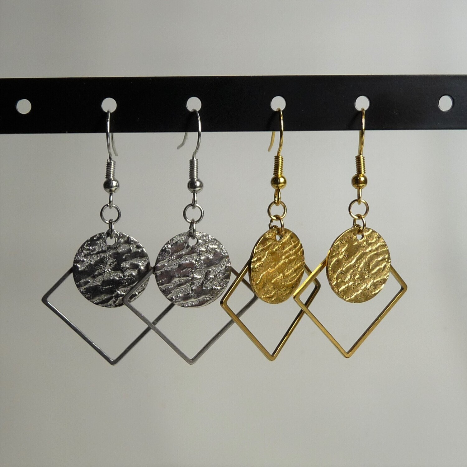 BOUCLES D'OREILLES Céline - Géométriques Carré/Texture