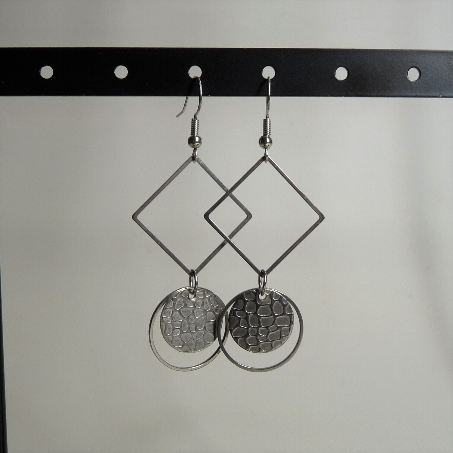 BOUCLES D'OREILLES Céline - Géométriques Carré/Tâche