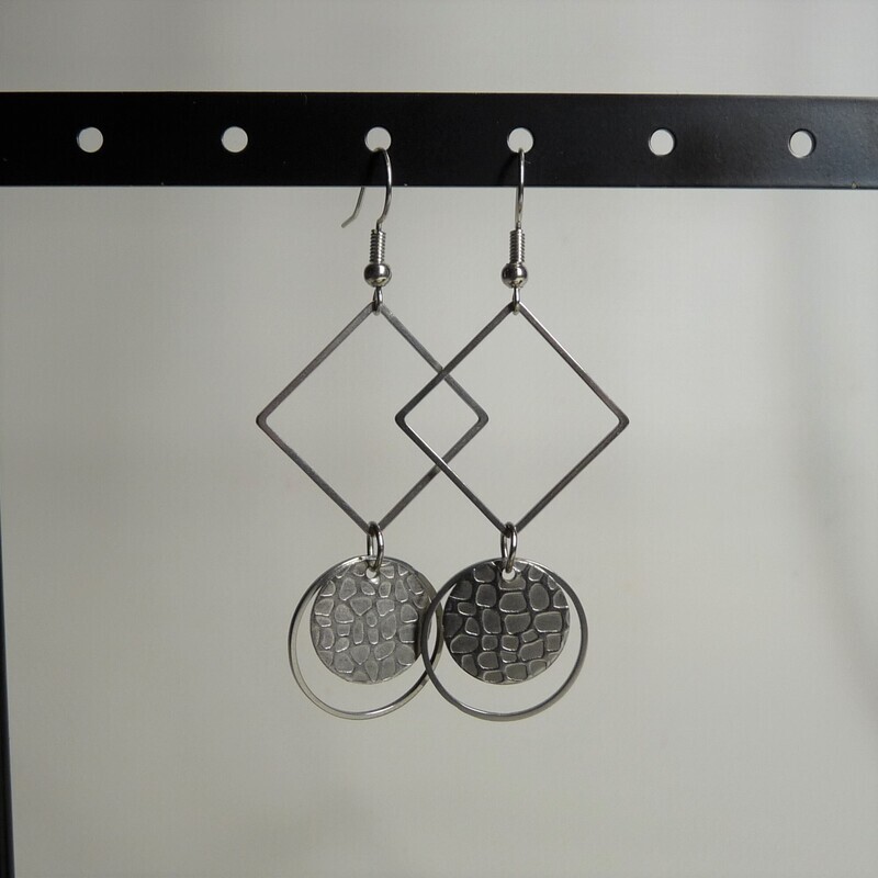 BOUCLES D'OREILLES Céline - Géométriques Carré/Tâche