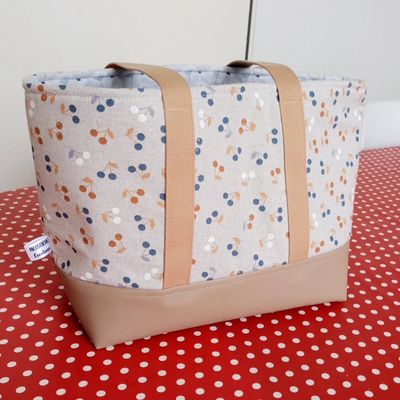 Sac Cabas AURELIE - Cerises bleues
