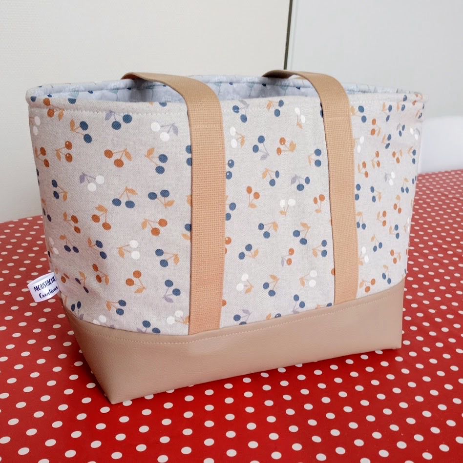 Sac Cabas AURELIE - Cerises bleues