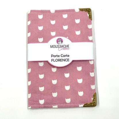 PORTE CARTE / PORTE CHEQUIER Florence - Mistigri rose