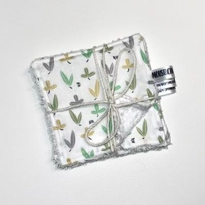 LINGETTES LAVABLES Soizic / Lot de 4 - Pousse LINGETTES LAVABLES Soizic / Lot de 4 - Pousse