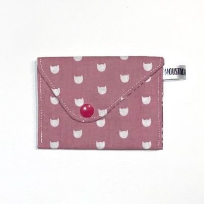 PORTE MONNAIE Valentin (double face) - Mistigri rose