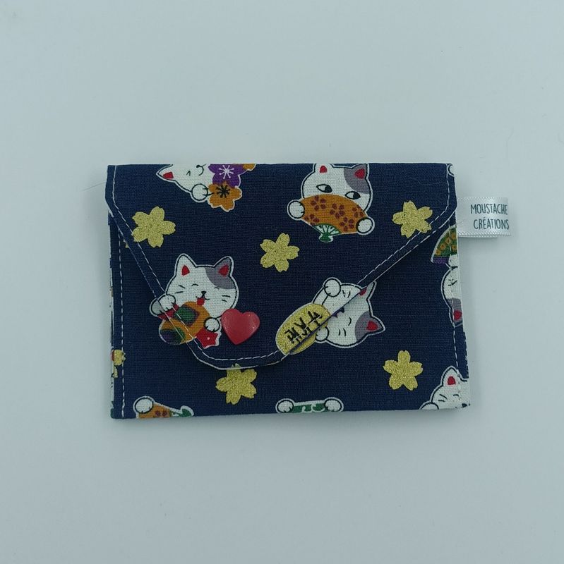 PORTE MONNAIE Valentin (double face) - Minet bleu PORTE MONNAIE Valentin (double face) - Minet bleu