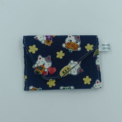 PORTE MONNAIE Valentin (double face) - Minet bleu PORTE MONNAIE Valentin (double face) - Minet bleu