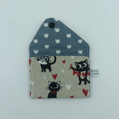 PORTE MONNAIE Valentin (double face) - Chat Love