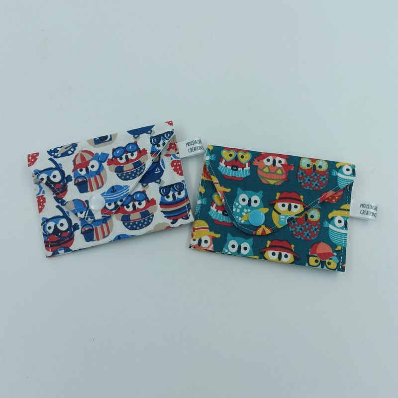 PORTE MONNAIE Valentin (double face) - Hibou d'été PORTE MONNAIE Valentin (double face) - Hibou d'été