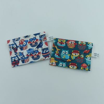 PORTE MONNAIE Valentin (double face) - Hibou d'été PORTE MONNAIE Valentin (double face) - Hibou d'été