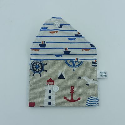 PORTE MONNAIE Valentin (double face) - Marin bleu Rouge