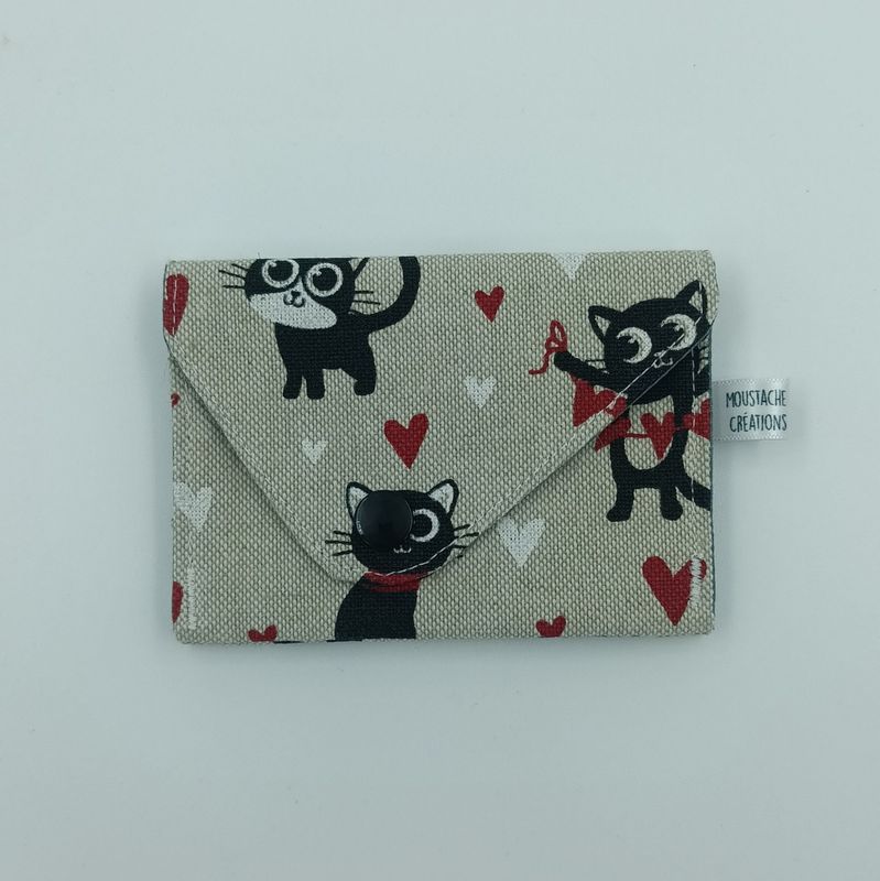 PORTE MONNAIE Valentin (double face) - Chat Love PORTE MONNAIE Valentin (double face) - Chat Love