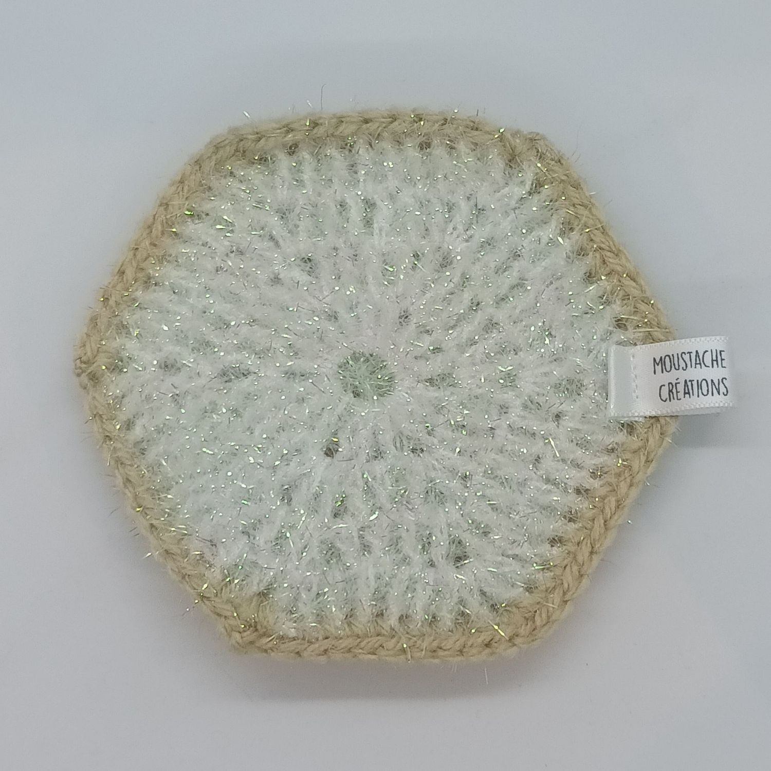 EPONGES LAVABLES Claudie - Blanc irisé / Beige (13/3057)