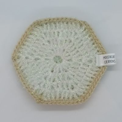 EPONGES LAVABLES Claudie - Blanc irisé / Beige (13/3057)